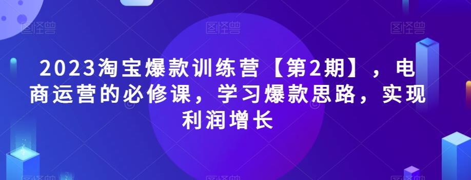 2023淘宝爆款训练营【第2期】，电商运营的必修课，学习爆款思路，实现利润增长-百货大全