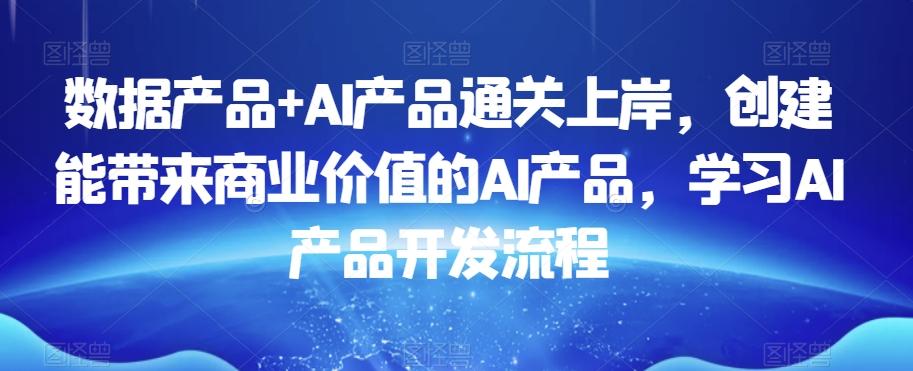 数据产品+AI产品通关上岸，创建能带来商业价值的AI产品，学习AI产品开发流程-百货大全