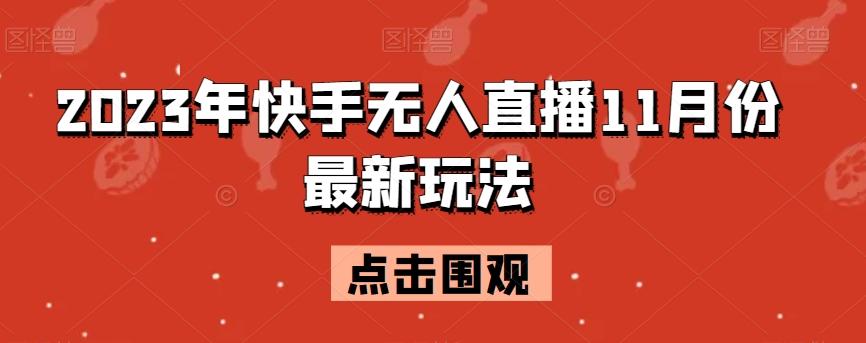 2023年快手无人直播11月份最新玩法-百货大全